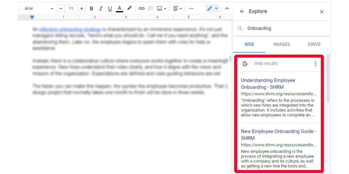 كيفية استخدام أداة Explore في مستندات جوجل