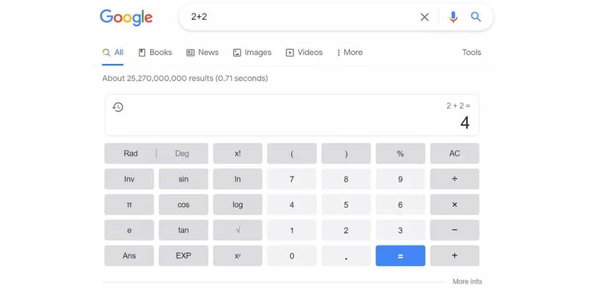 آلة حاسبة في بحث جوجل