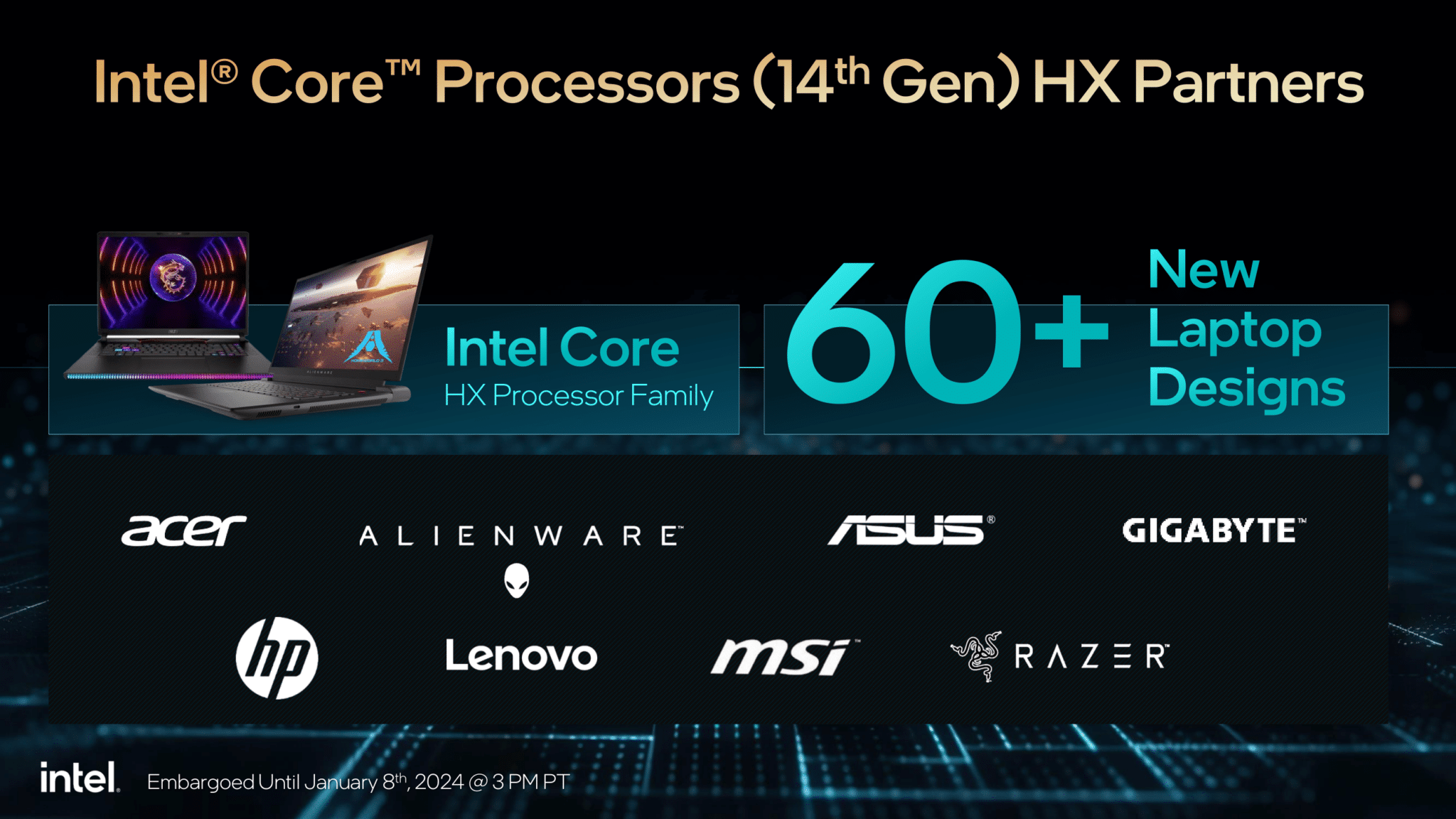 إنتل تكشف عن سلسلة معالجات Core HX للحواسيب المحمولة الأسرع في العالم