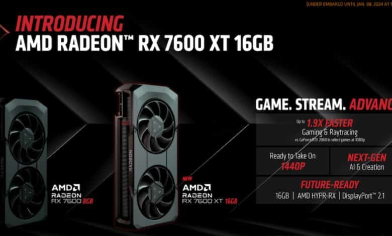 بطاقة AMD RX 7600 XT متاحة للبيع في الأسواق بسعر يبدأ من 329 دولارًا