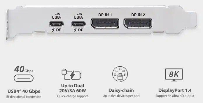 أسوس تدعم أحدث منافذ USB مع بطاقة التوسعة USB4 PCIE GEN4
