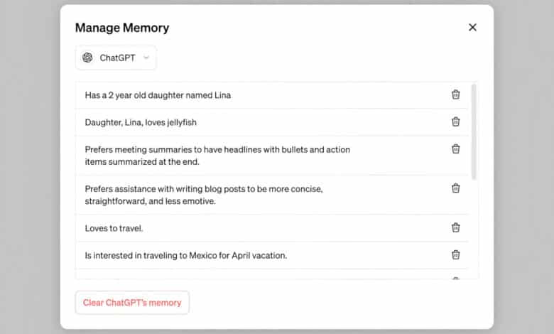  ChatGPT يحصل على ميزة الذاكرة