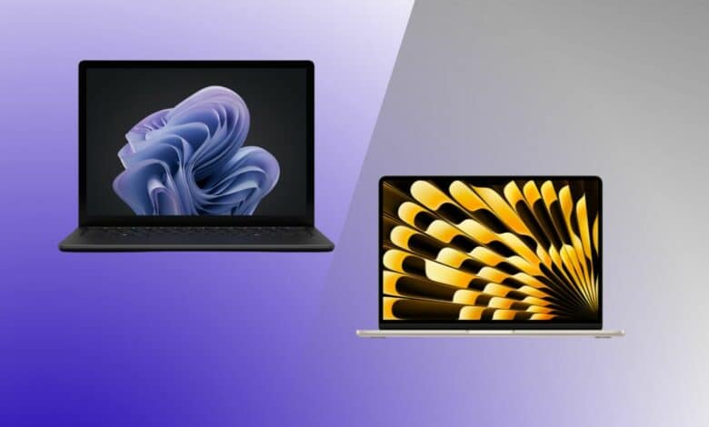 مقارنة بين حاسوبي Surface Laptop 6 و MacBook Air M3
