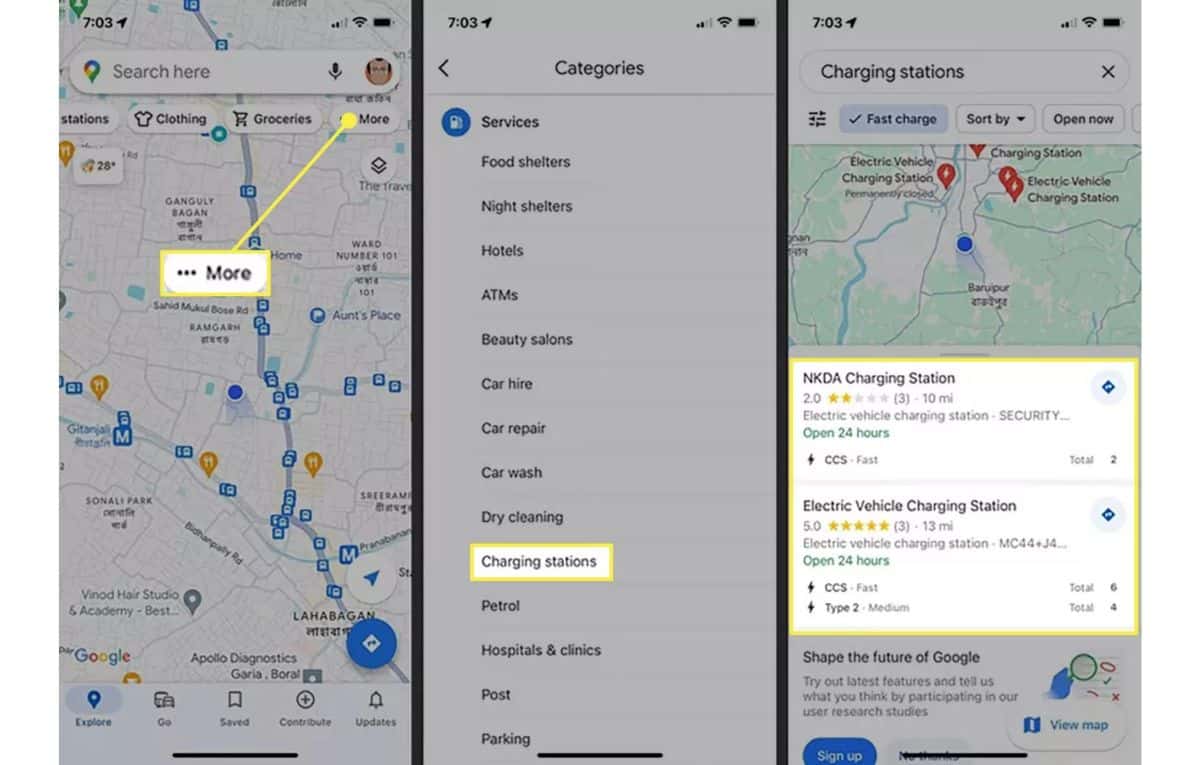 كيفية استخدام خرائط جوجل للعثور على محطات شحن السيارات الكهربائية 