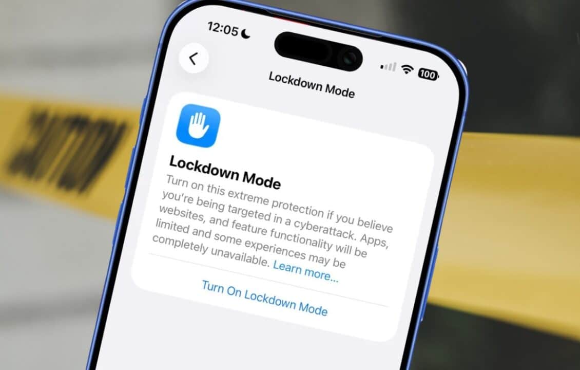 واجهة إعدادات الأمان في آبل وتفعيل نمط المنع