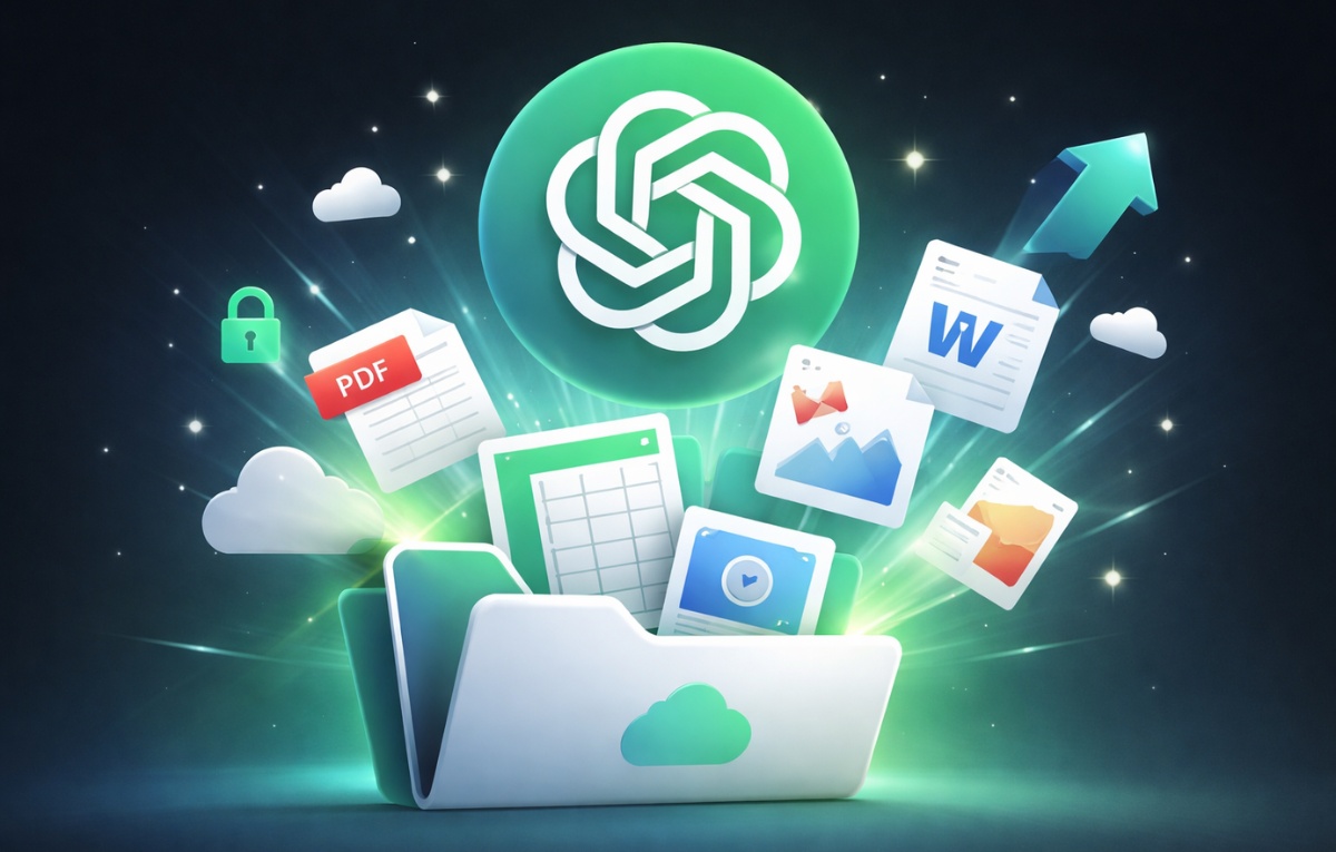 واجهة ميزة المكتبة Library في تطبيق ChatGPT لإدارة الملفات