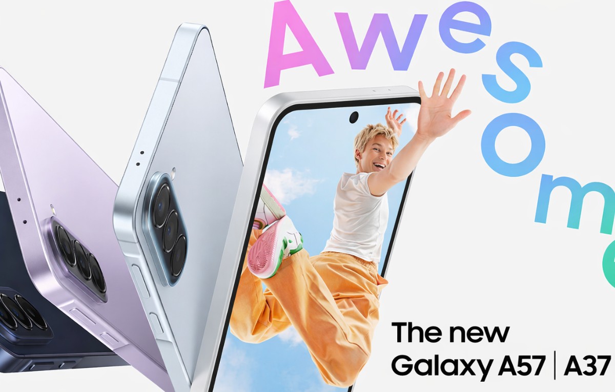 صورة تجمع هاتفي Samsung Galaxy A57 و Galaxy A37 بتصميم عصري