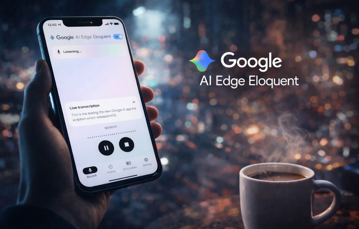 واجهة تطبيق جوجل الجديد للإملاء الصوتي على هواتف آيفون