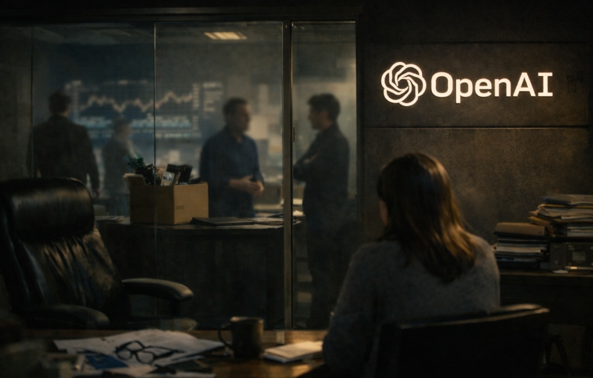 صورة تعبيرية تظهر شعار شركة OpenAI مع الإشارة إلى التغييرات في الهيكل الإداري والقيادي