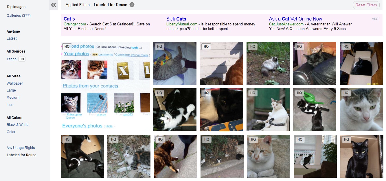 ياهو تتيح صور فليكر ضمن نتائج محرك بحثها